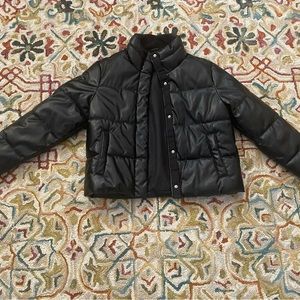 Faux leather bomber jacket